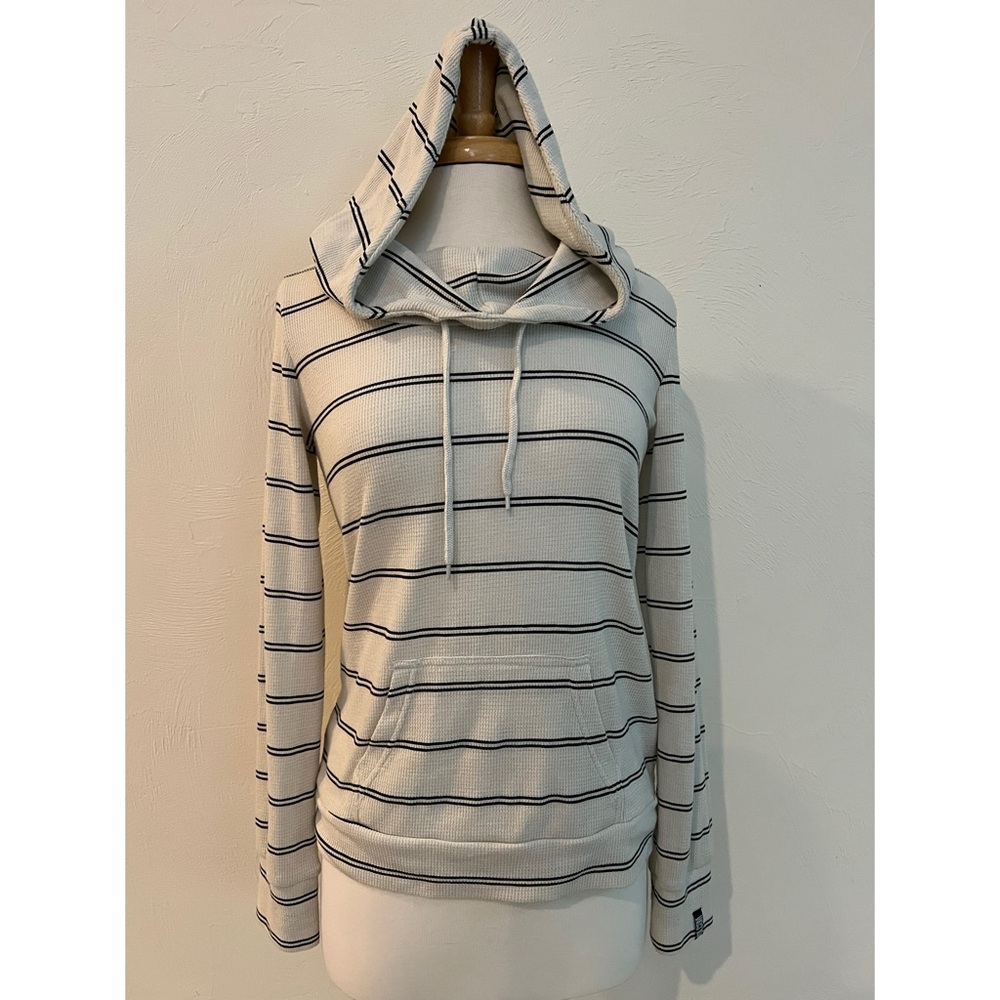 Volcom striped top with hood.